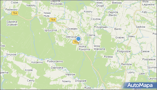 mapa Wólka Pokłonna, Wólka Pokłonna na mapie Targeo